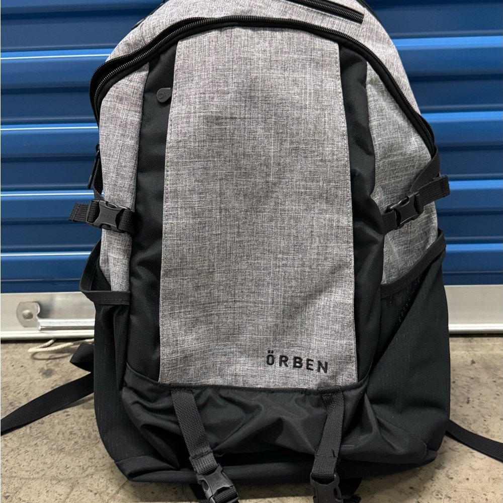 Gray and Black Minimalist Backpack with Durable Fabric